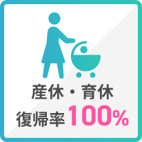 産休・育休復帰率100%