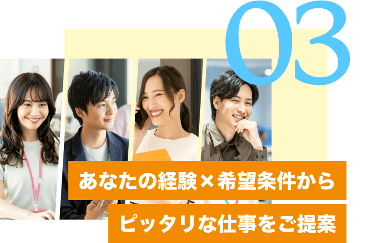 03あなたの経験×希望条件からピッタリな仕事を提案